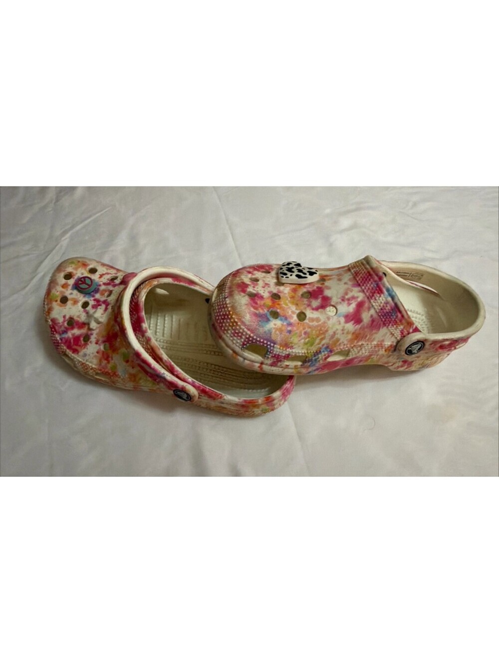 Confetti Multicolor Crocs Women’s 7 Men's 5 Peace & Hearts Accessories